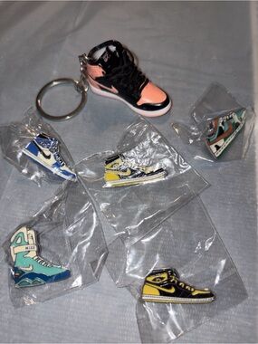 Nike Sneaker Charm Keychain and 5 pins